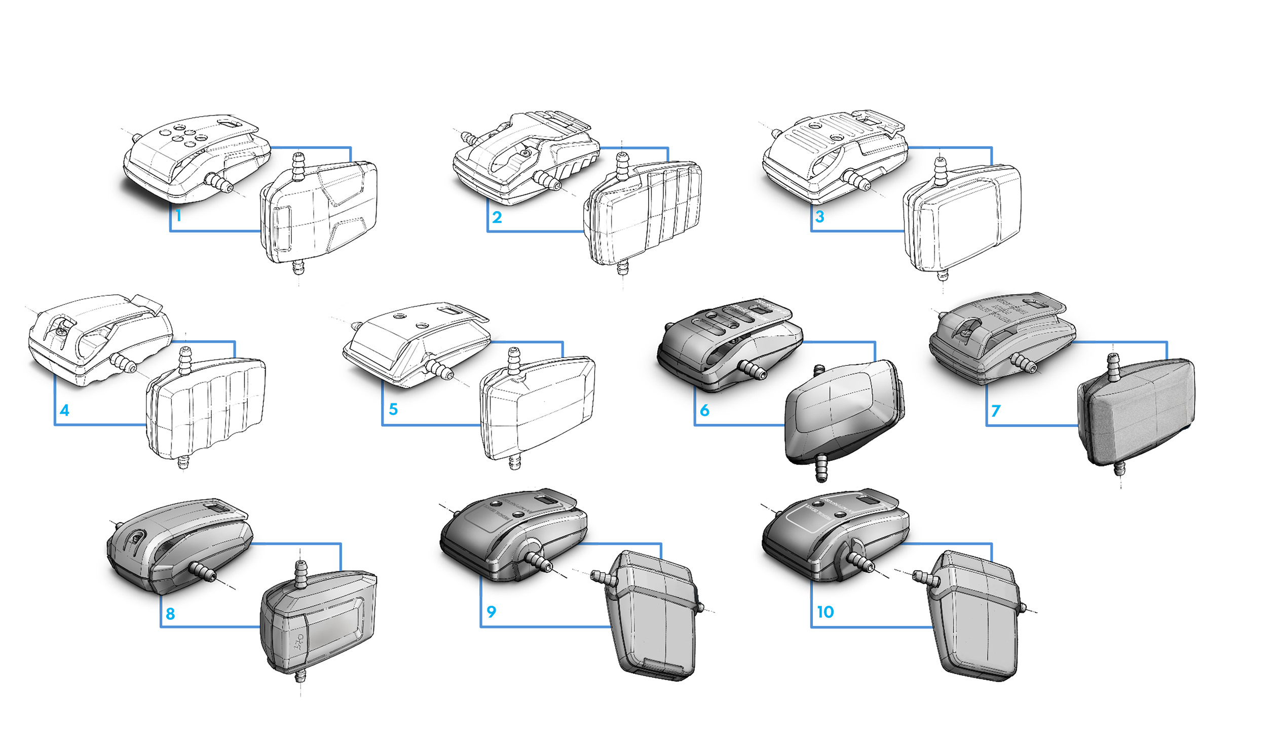 wearable oxygen monitoring device - concept summary sketches